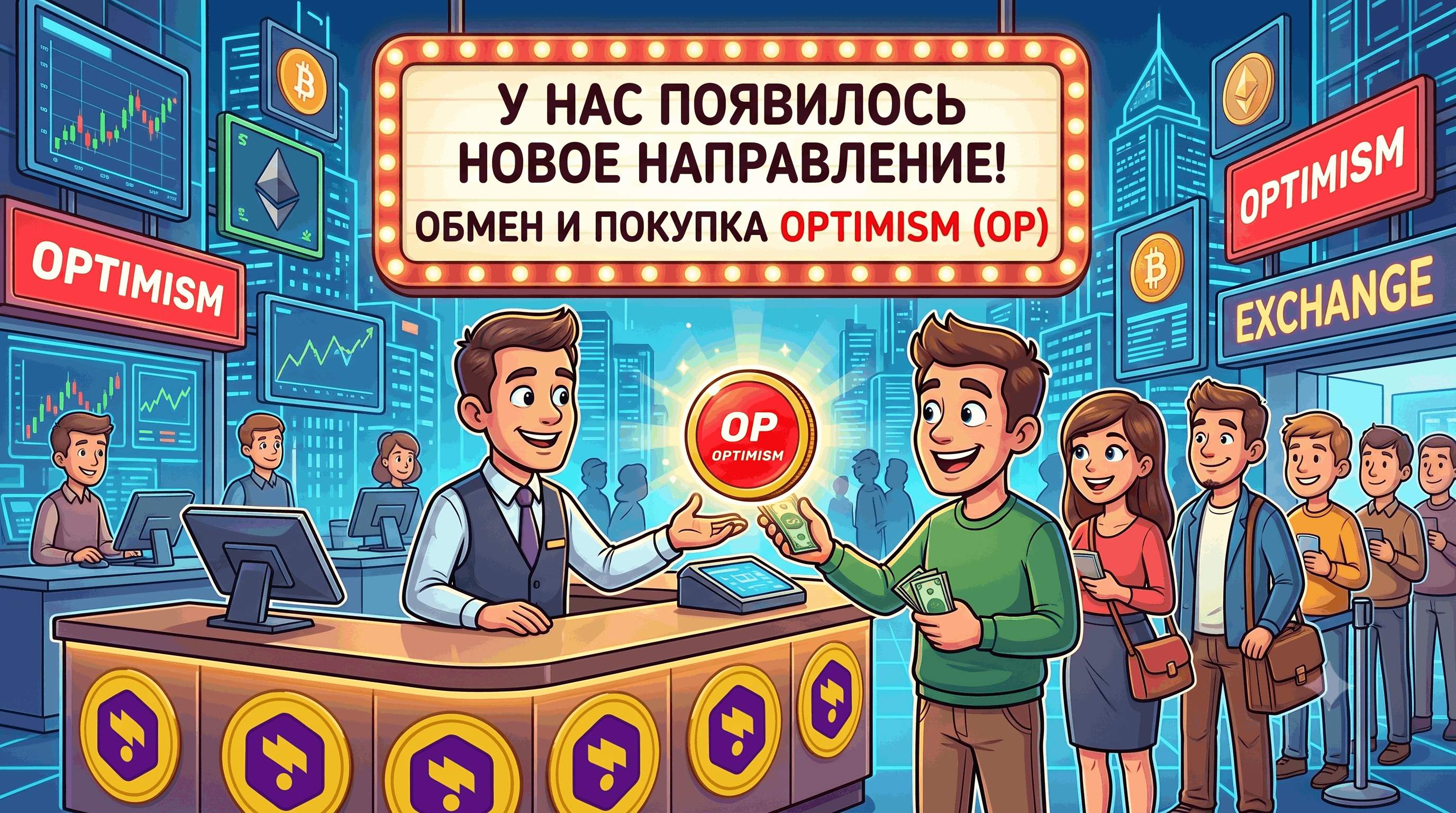 Запуск направления обмена и покупки Optimism (OP)!