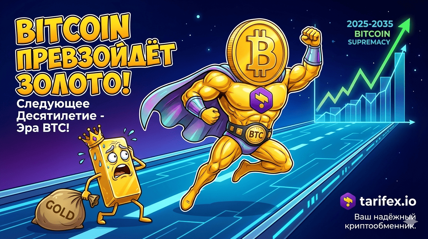 Bitcoin значительно превзойдёт золото за ближайшее десятилетие