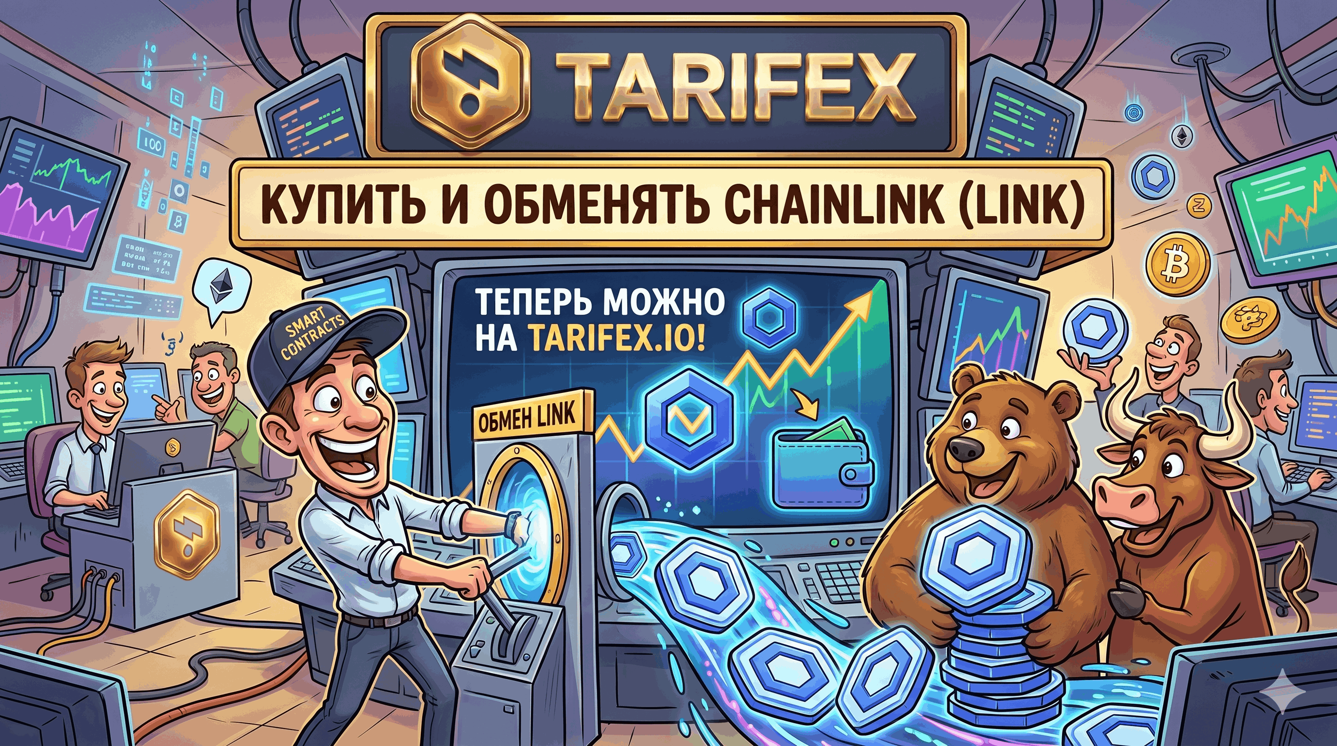 Купить и обменять Chainlink (LINK) теперь можно на Tarifex.io